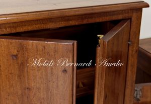 Shoe rack pantry cabinet in solid walnut wood with 2 doors, height 160 cm